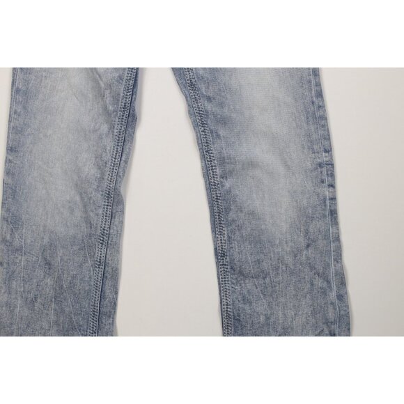 Buckle BKE Mens 28x34 Thick Stitch Stretch Jake Bootcut Denim Jeans Acid Wash - Picture 4 of 14